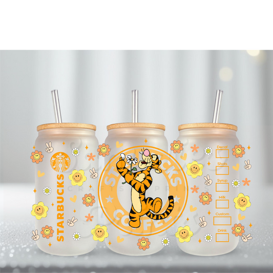 Tiger Yellow Starbs UV DTF Cup Wrap