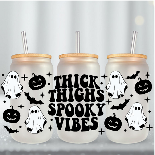 Thick Thighs Spooky Vibes Halloween UV DTF Cup Wrap