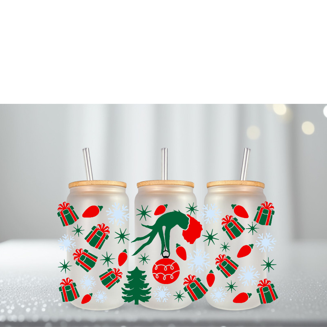 Grumpy Hands Christmas UV DTF Cup Wrap