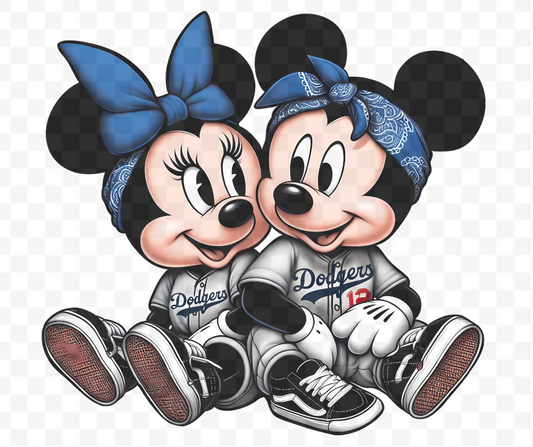 Blue Baseball Mouse DTF