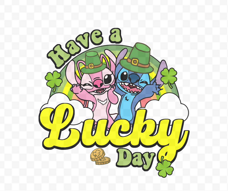 Blue Alien Have a Lucky Day Yellow St.Pattys  DTF #3