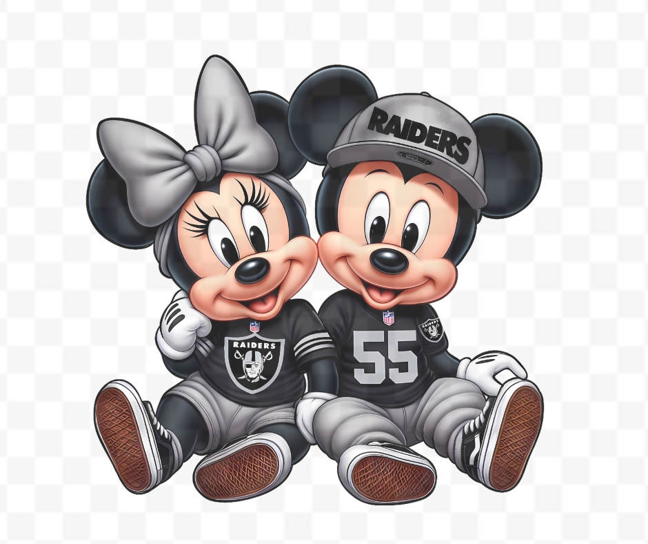 Black and Grey Football Mouse DTF