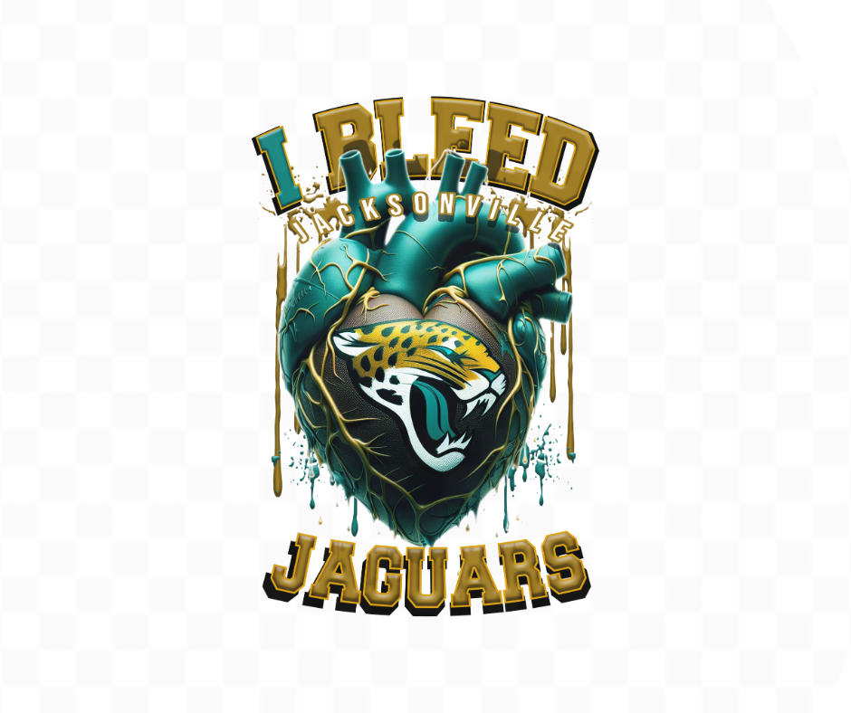 I Bleed Jaguars Football DTF Heat Transfer