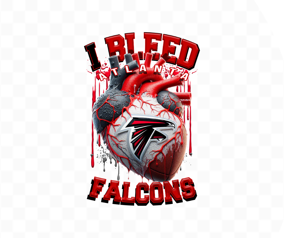 I Bleed Falcons Football DTF Heat Transfer