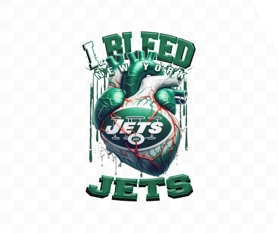 I Bleed Jets Football DTF