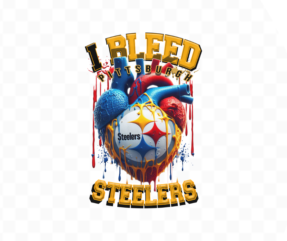 I Bleed Steelers Football DTF Heat Transfer