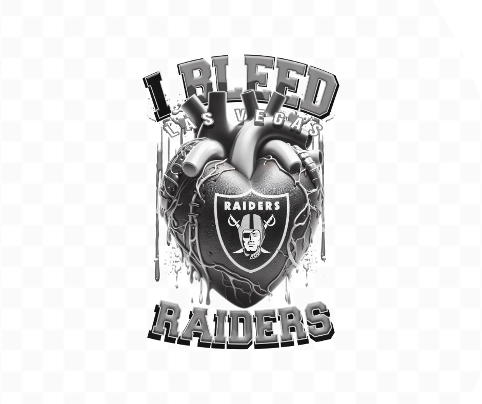 I Bleed Raiders Football DTF Heat Transfer