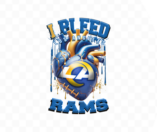 I Bleed Rams Football DTF Heat Transfers