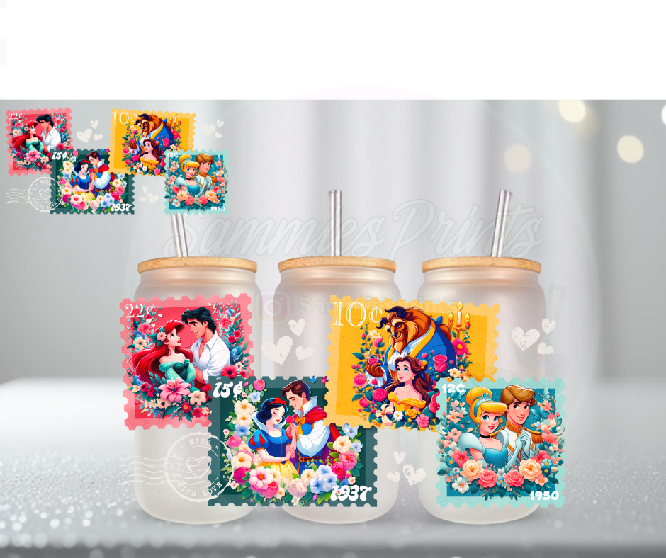 Disney Couple Stamps UV DTF Cup Wrap