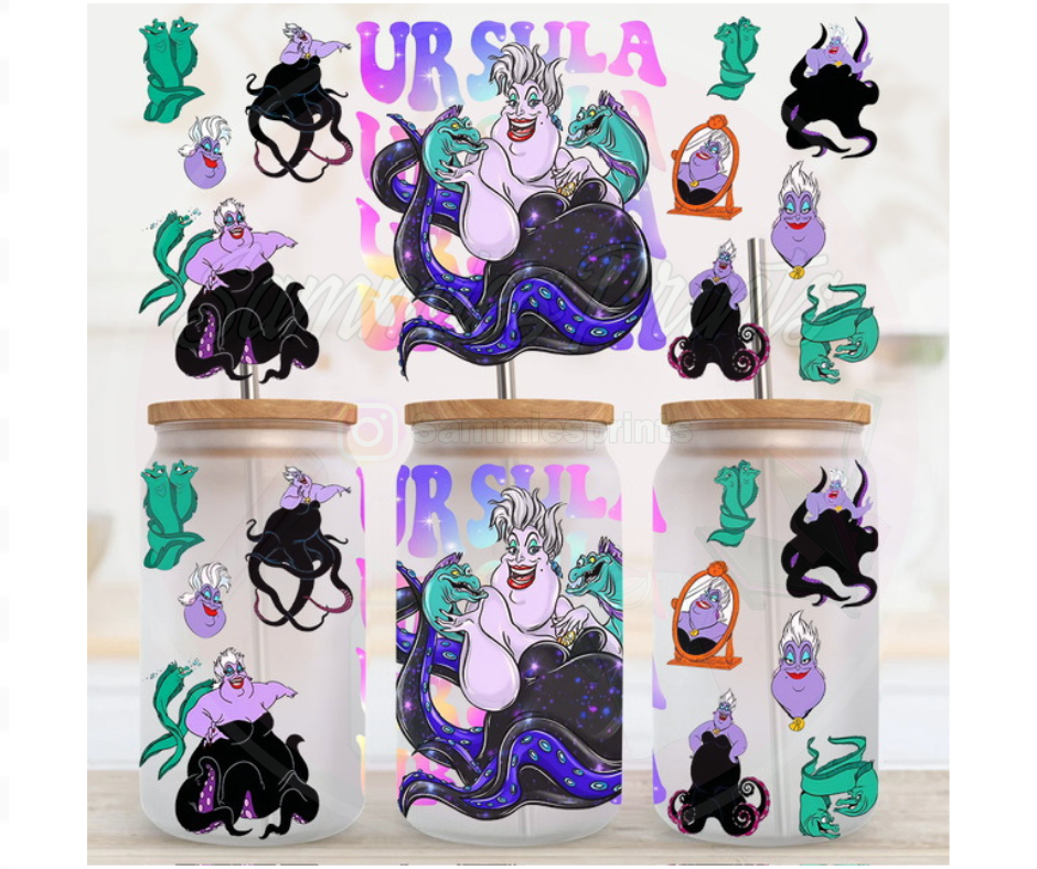 Ursula Sea Witch UV DTF Cup Wrap