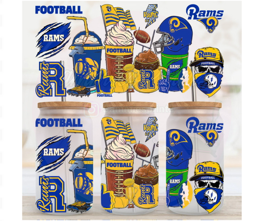 Ram Football Coffee UV DTF Cup Wrap