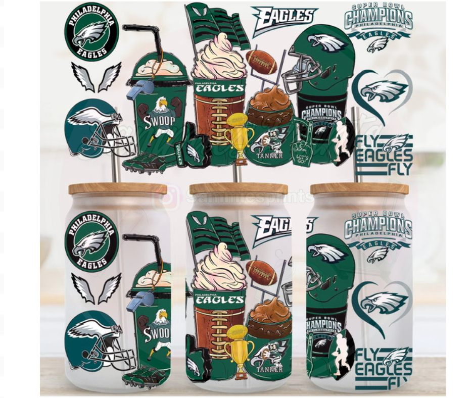 Eagles Football UV DTF Cup Wrap