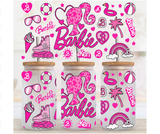 Barb Big Pink UV DTF Cup Wrap