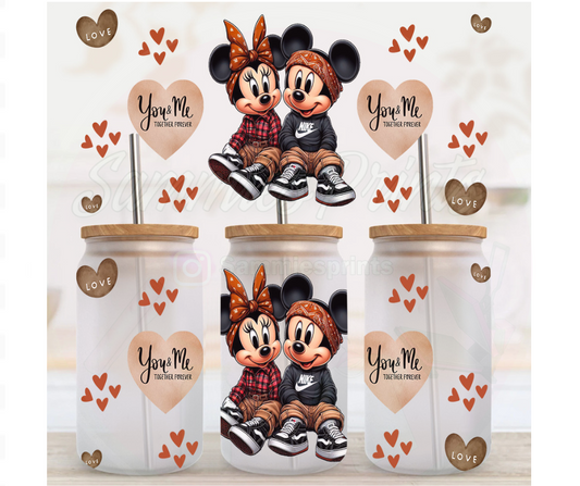 Brown Mouse Boy & Girl Chicano UV DTF Cup Wrap