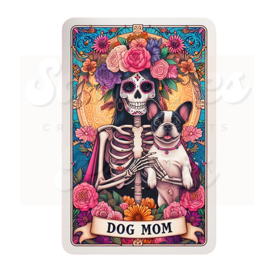 Dog Mom Tarot Card Pied Frenchie DTF