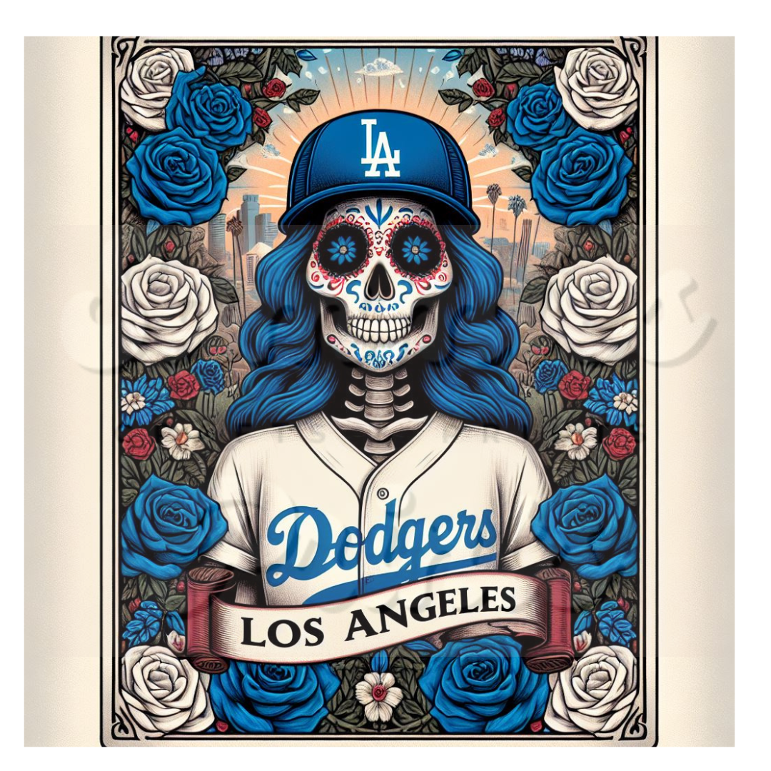 Catrina Blue Baseball DTF Heat Transfer