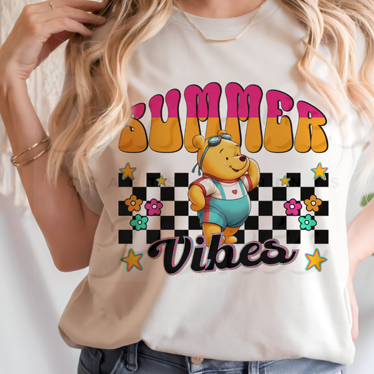 Yellow Bear Swimsuit Summer Vibes DTF Heat Transfer