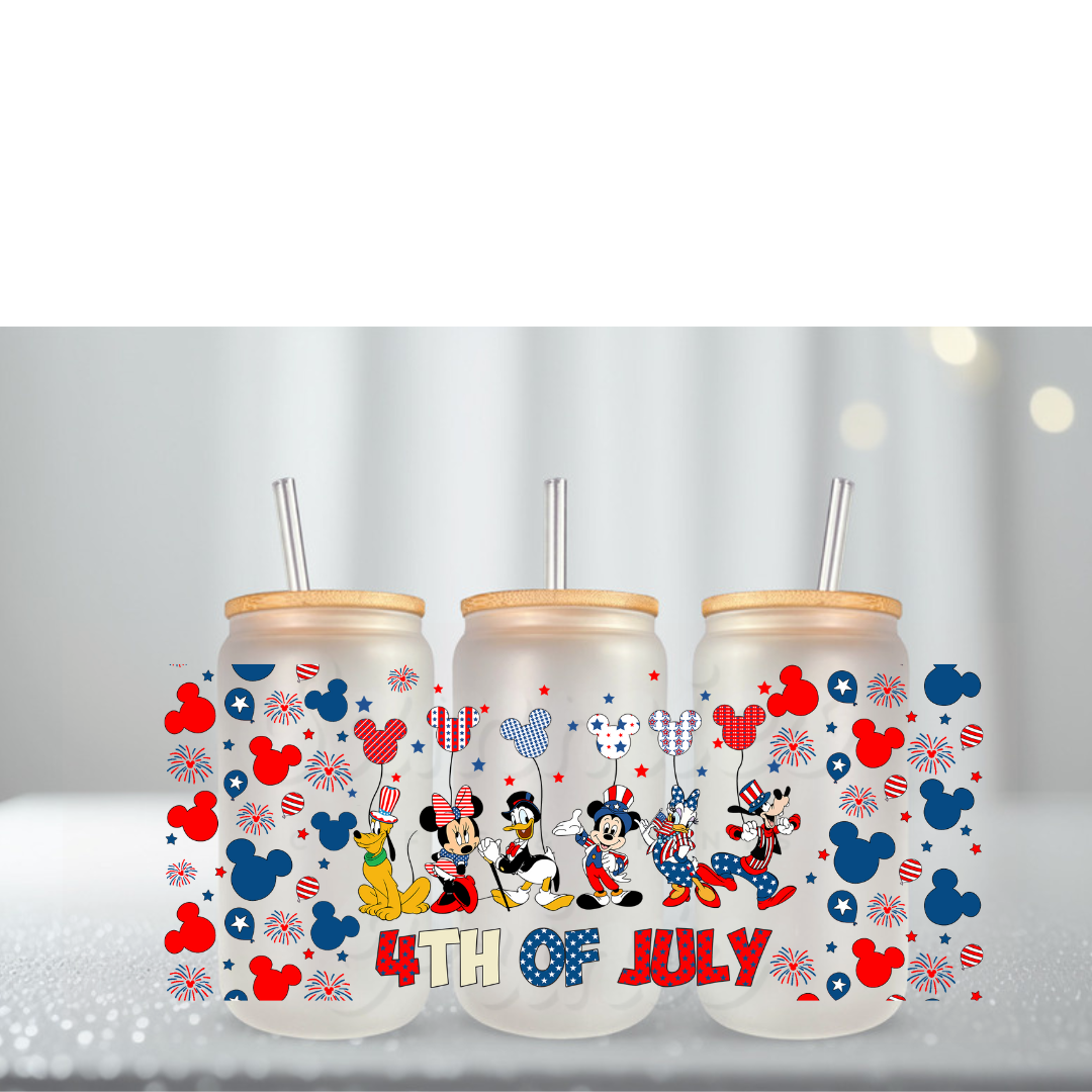 July Mouse Crew Multi Balloons UV DTF Cup Wrap