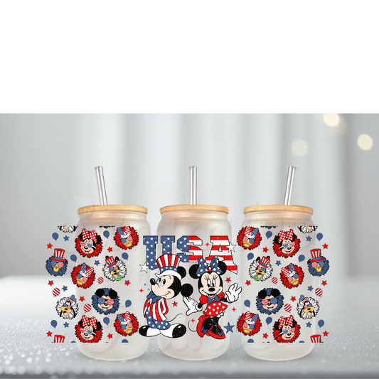 July Boy & Girl Mouse Multi Daisys UV DTF Cup Wrap