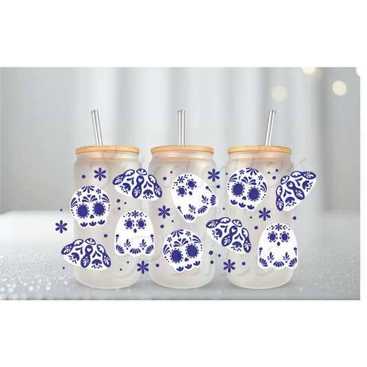 Talavera Dia De Los Muertos UV DTF Cup Wrap