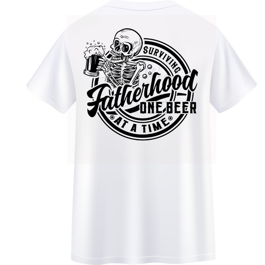 Fatherhood With 1 Beer DTF Heat Transfer SET Front & Back