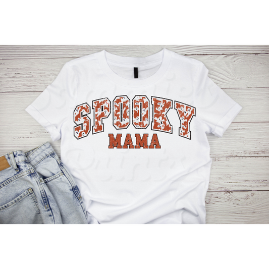 Spooky MAMA Orange Retro DTF Heat Transfer