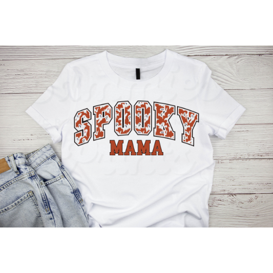 Spooky MAMA Orange DTF Heat Transfer