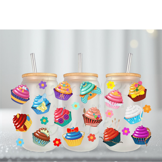 Princess Cupcakes UV DTF Cup Wrap