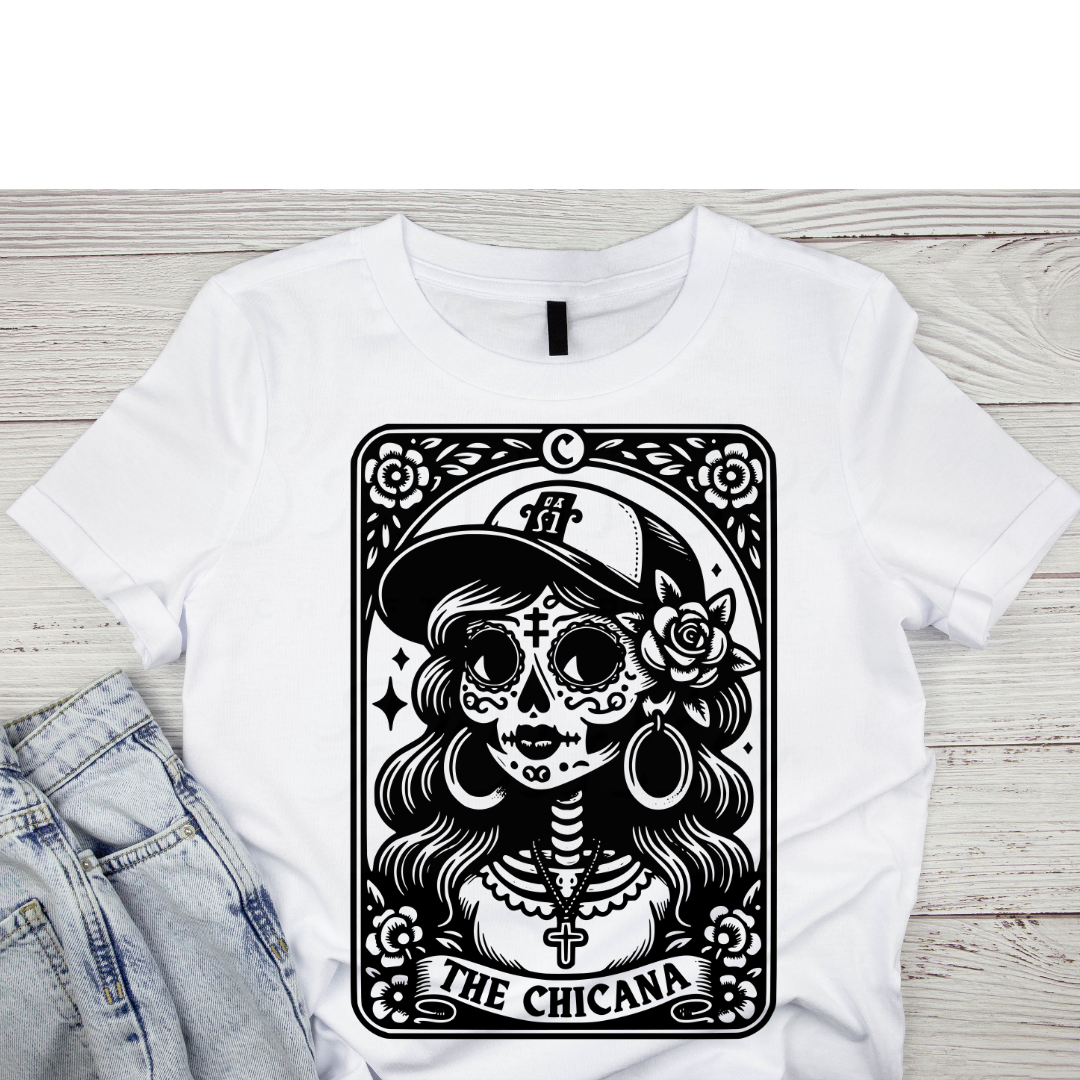 Chicana Solid Black DTF Heat Transfer