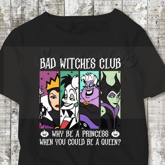 Bad Witches White DTF Heat Transfer