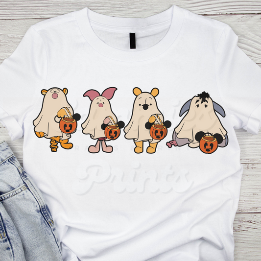 Yellow Bear Ghosts DTF Heat Transfer