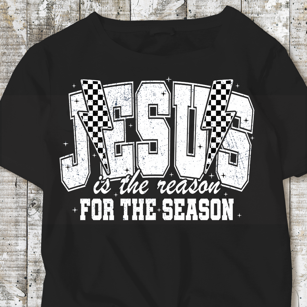 Tis The Season Jesus Vintage White DTF Heat Transfer