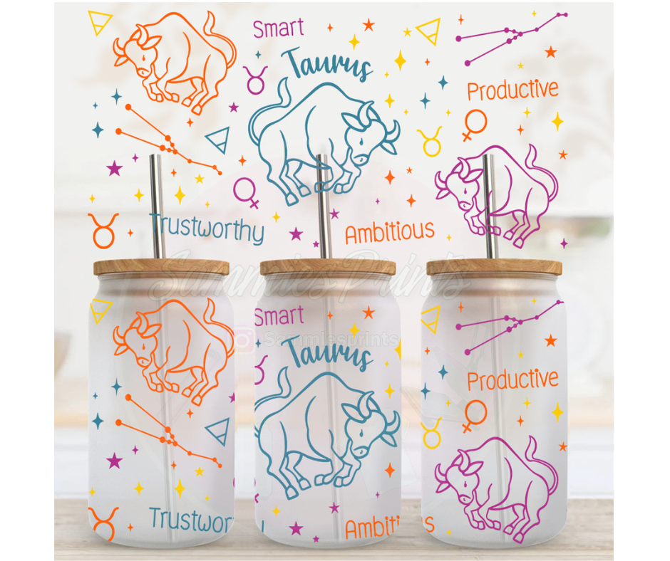 Taurus Zodiac Sign UV DTF Cup Wrap