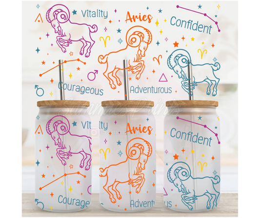 Aries Zodiac Sign UV DTF Cup Wrap