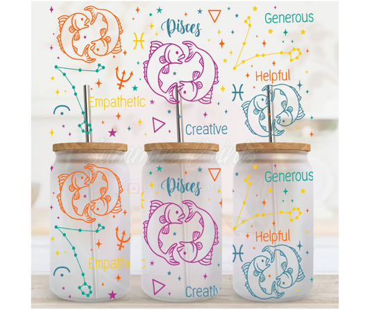 Pisces Zodiac Sign UV DTF Cup Wrap