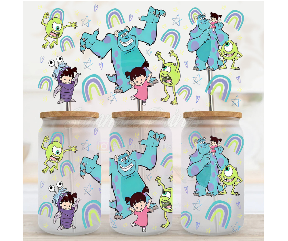 Monsters Boo & Sulley UV DTF Cup Wrap