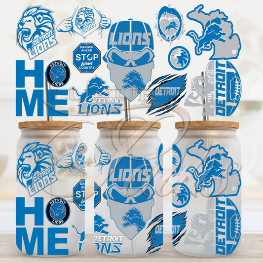 Lion Football UV DTF Cup Wrap