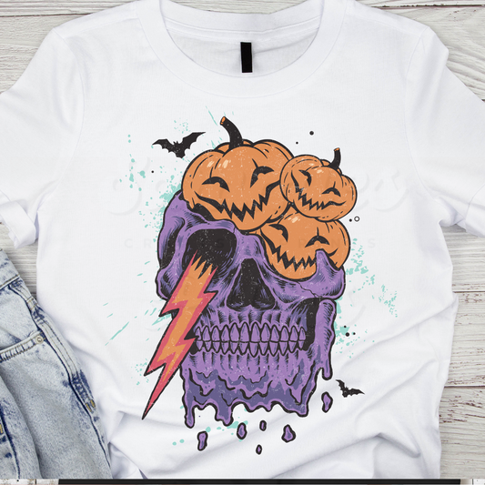 Pumpkin Skulls DTF Heat Transfer