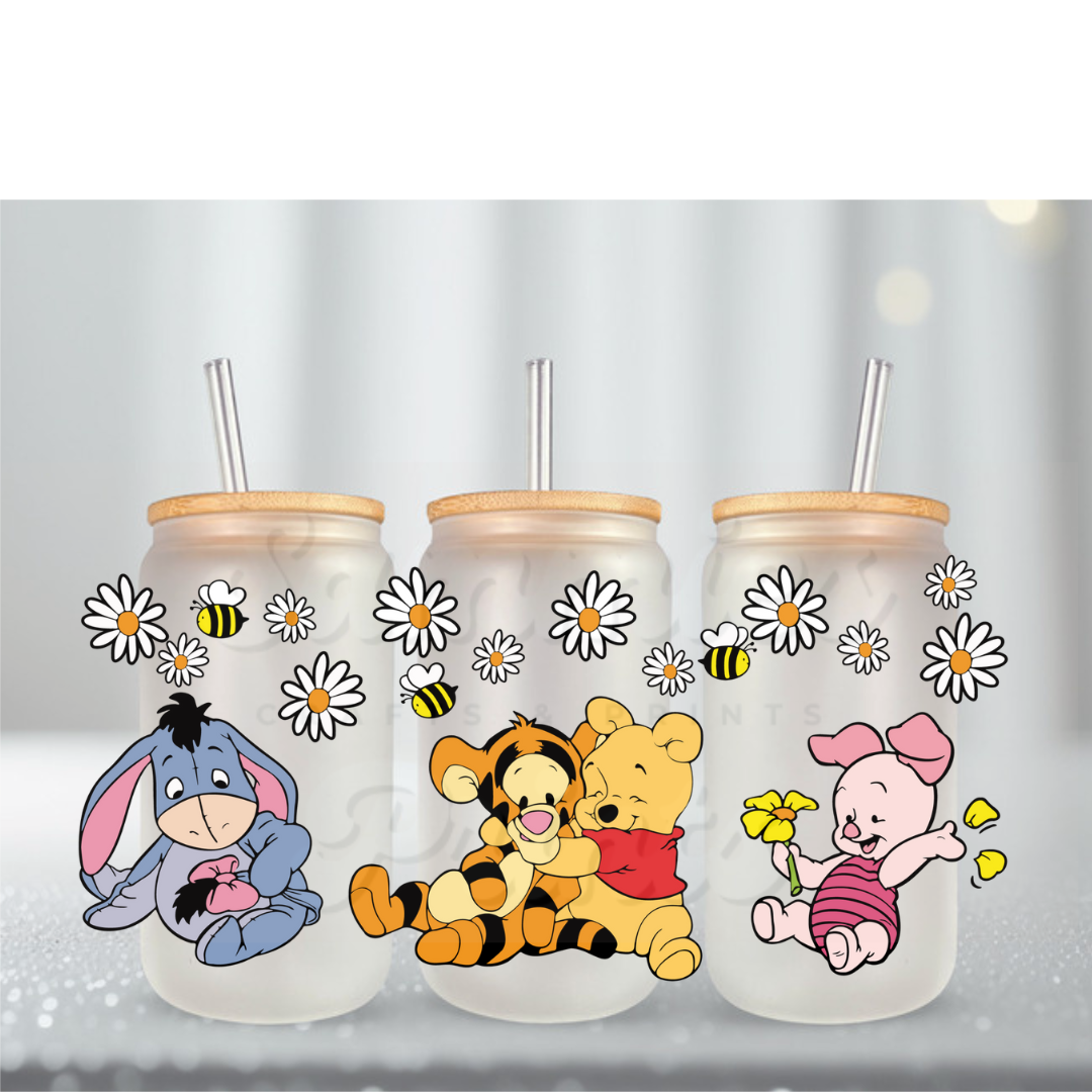 Yellow Bear Baby Friends UV DTF Cup Wrap