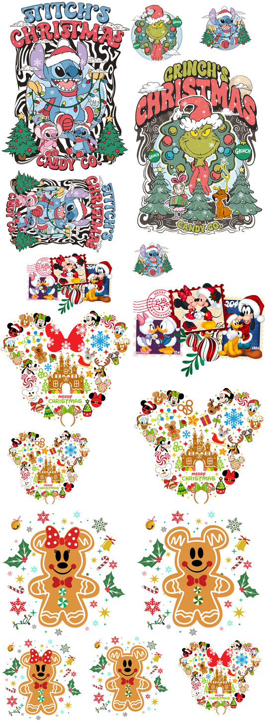 Disney Christmas 1 PRE MADE GANG SHEET