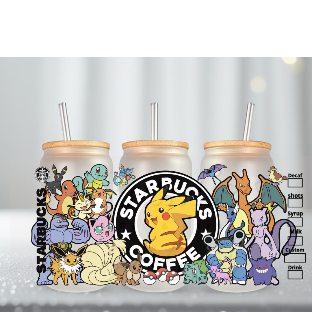 Pika Black Starbs Crew UV DTF Cup Wrap