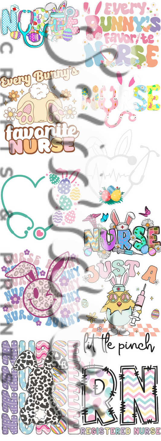 Nurse Easter 22x60" Pre Made Gang Sheet