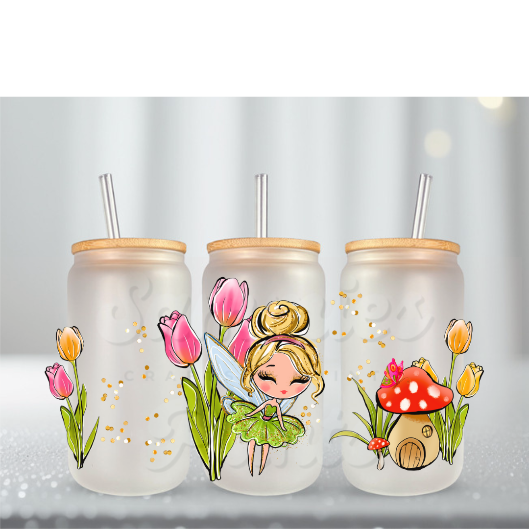 Tink Sketch Tulips UV DTF Cup Wrap